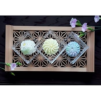 組子　インテリア小物　② Amazon｜縁樹 雅 角麻8総柄 278×142×32mm 縁起組子 組子細工 木